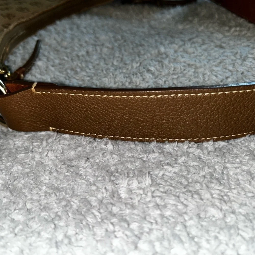 Dooney & Bourke Signature Tan and Brown Hobo Bag